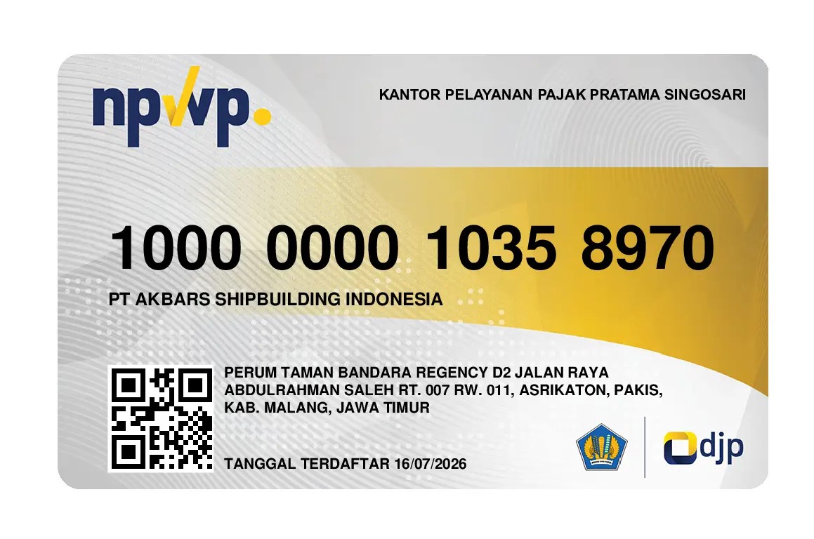 NPWP PT Akbars Shipbuilding Indonesia